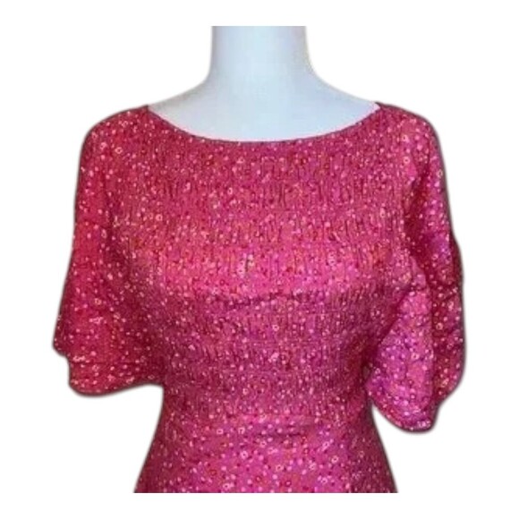 NWT Free People Pink Lace Back Ruffled Sleeve Smock Style Mini Dress Small - Picture 13 of 14